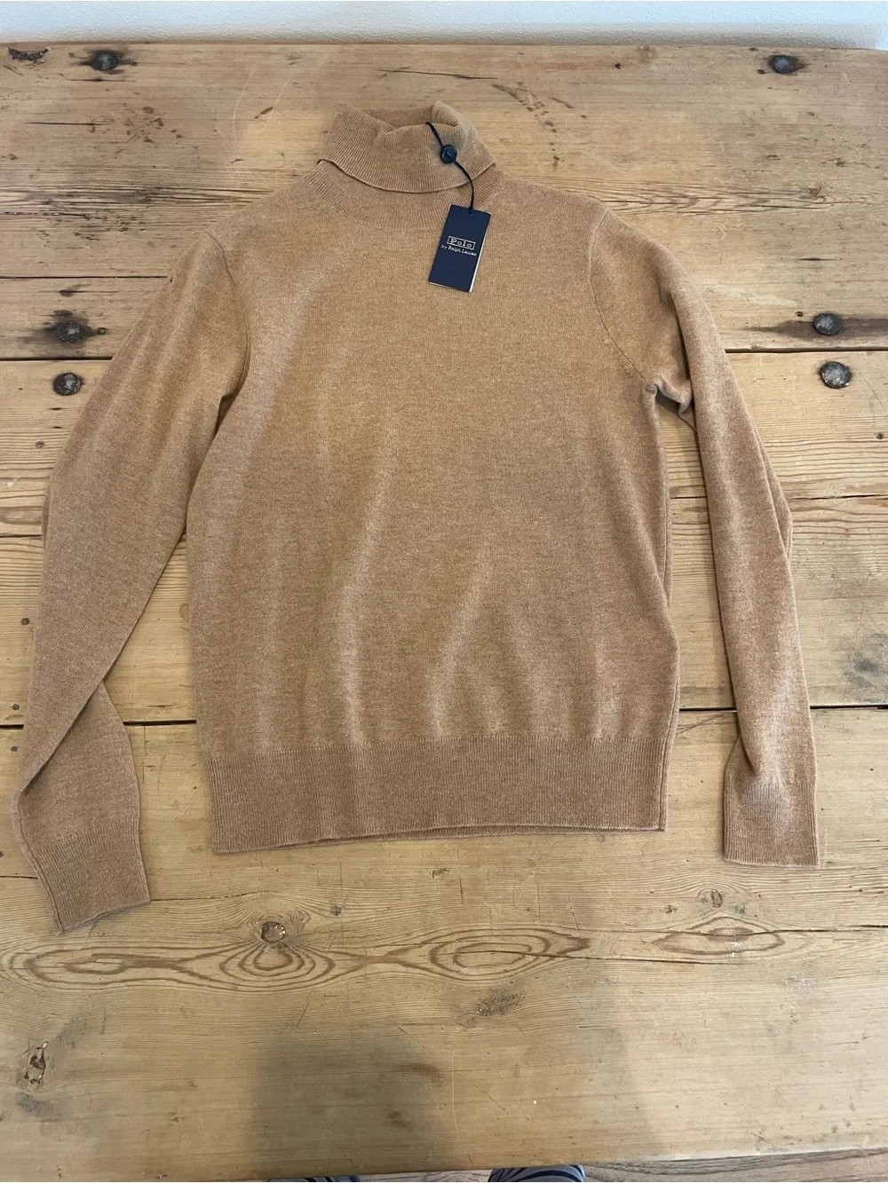 Polo Ralph Lauren Cashmere Turtleneck Camel Medium NWT - Picture 2 of 6